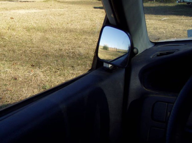 Aerocivic relocated mirror